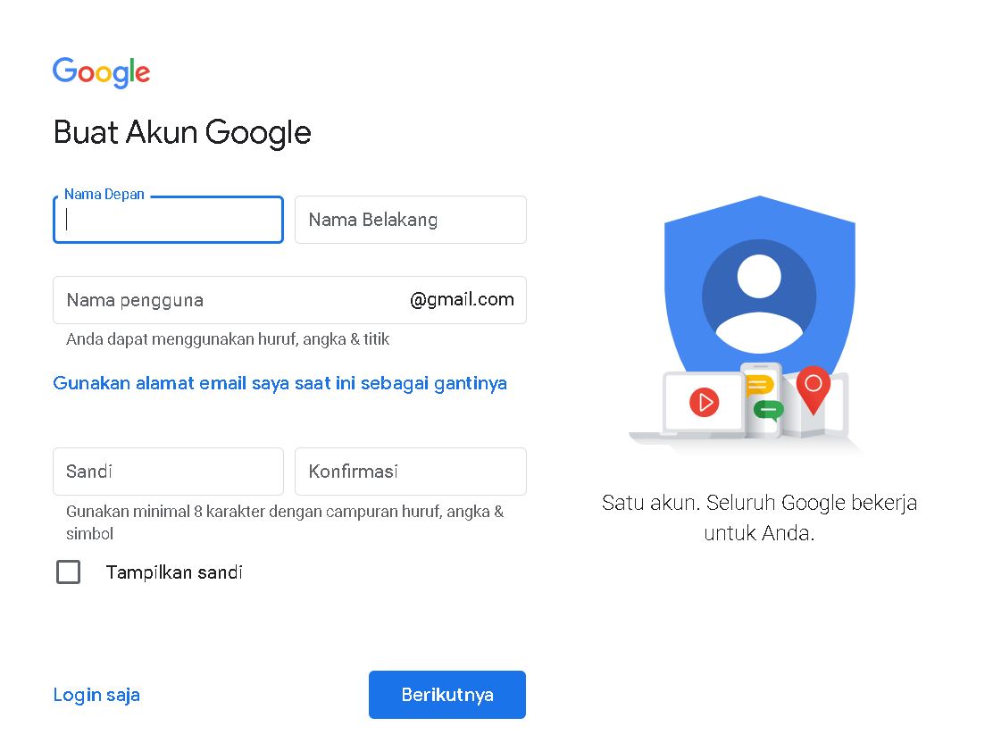 Bagaimana cara membuat akun Gmail di komputer?