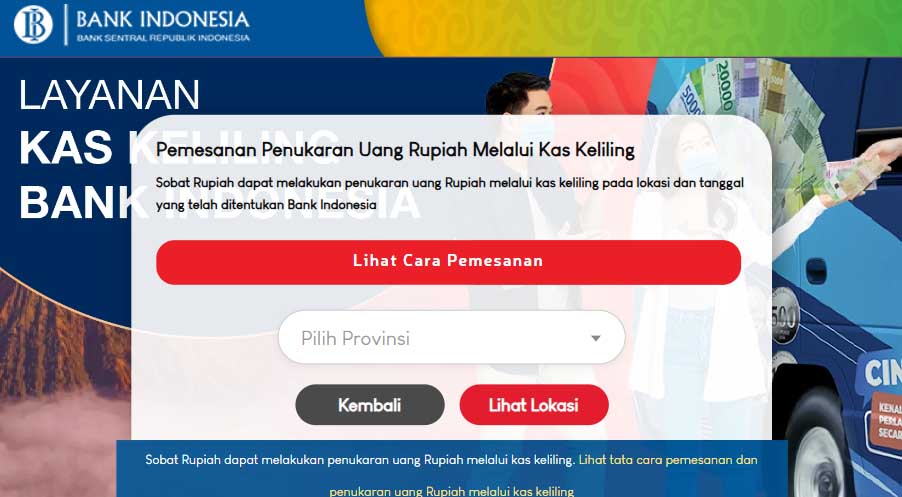 penukaran uang rupiah kas keliling online