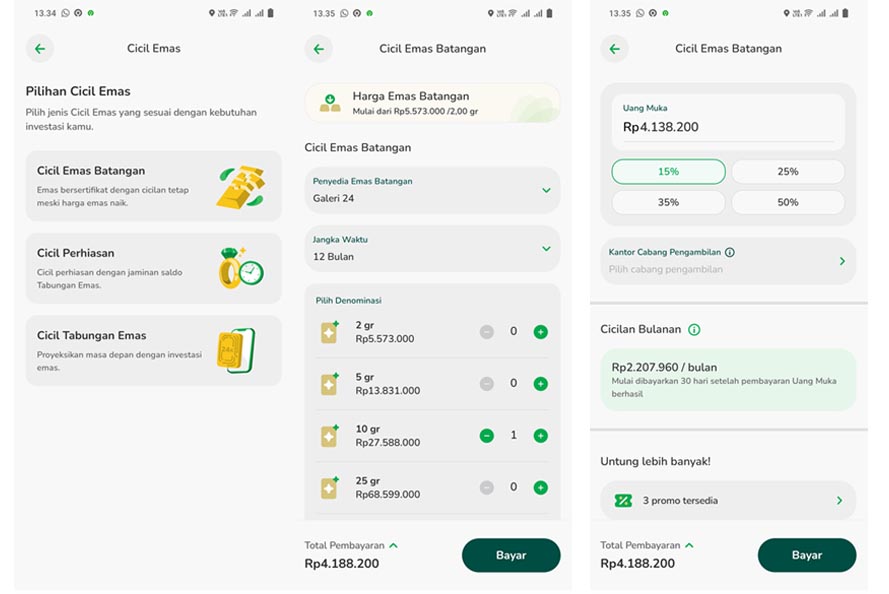 Cara panduan Cicil Emas di Tring Pegadaian