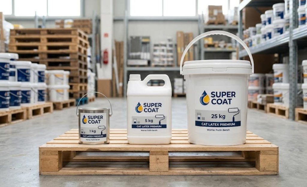 Perbandingan ukuran kemasan liter dan kilogram dalam cara menghitung kebutuhan cat tembok rumah