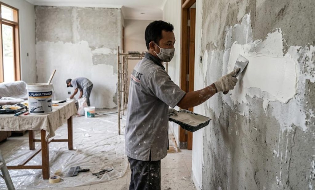 aplikasi plamir tembok instan terbaik untuk hasil halus dan rata