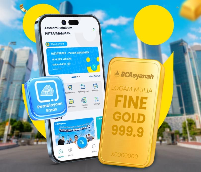 cara mulai cicil emas di Aplikasi BSya BCA Syariah