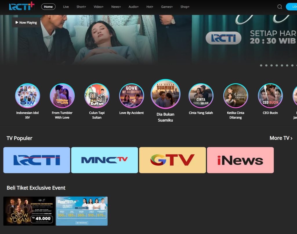 cara streaming Futsal di RCTI Pakai Laptop