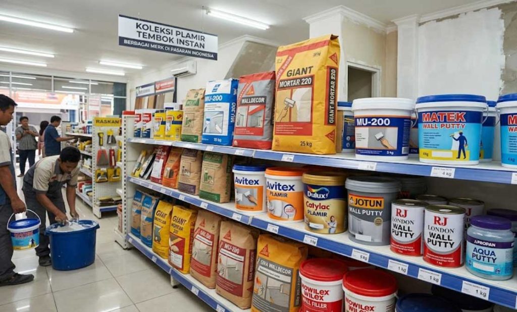 daftar merk plamir tembok instan terbaik anti retak dan tahan lama