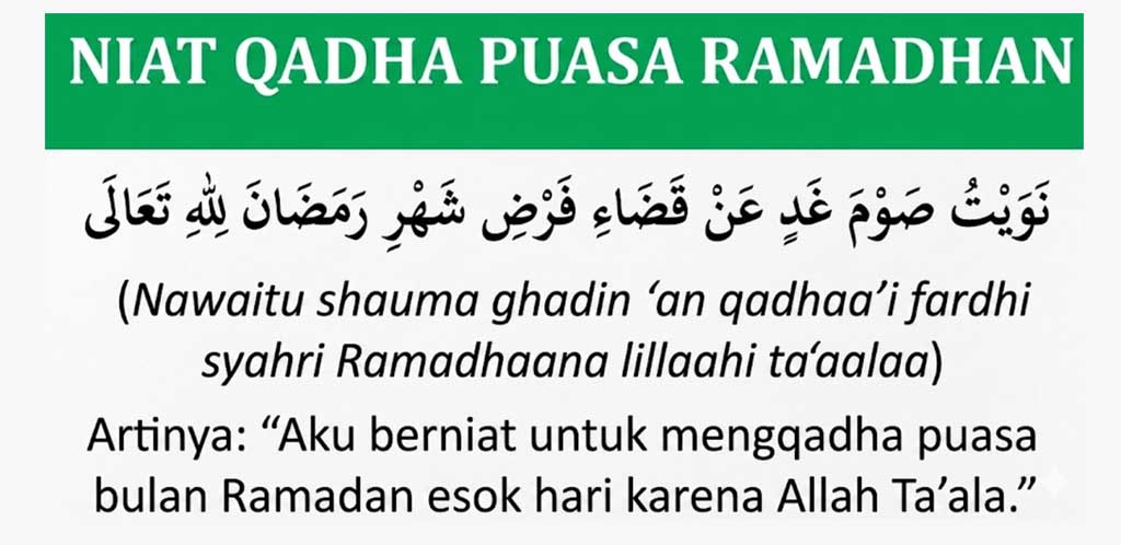 niat puasa qadha ramadhan arab latin arti lengkap