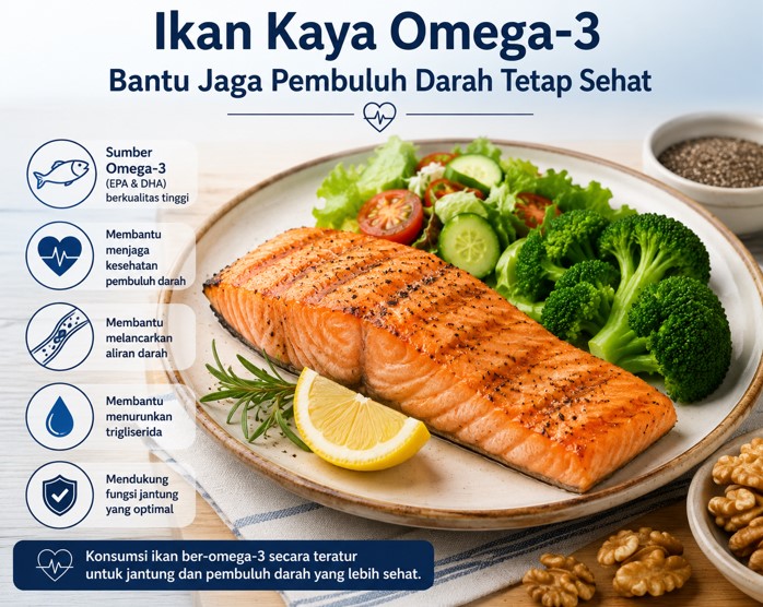 Ikan Kaya Omega-3 Bantu Jaga Pembuluh Darah Tetap Sehat
