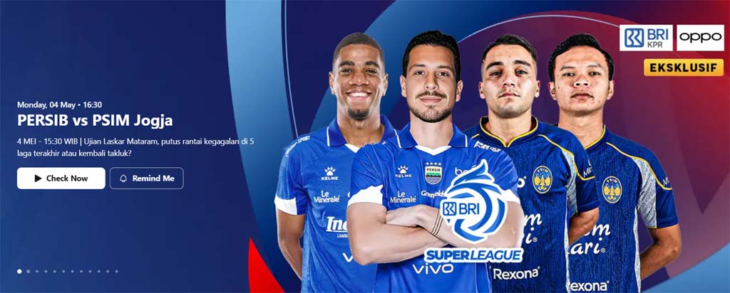 cara nonton persib vs psim jogja