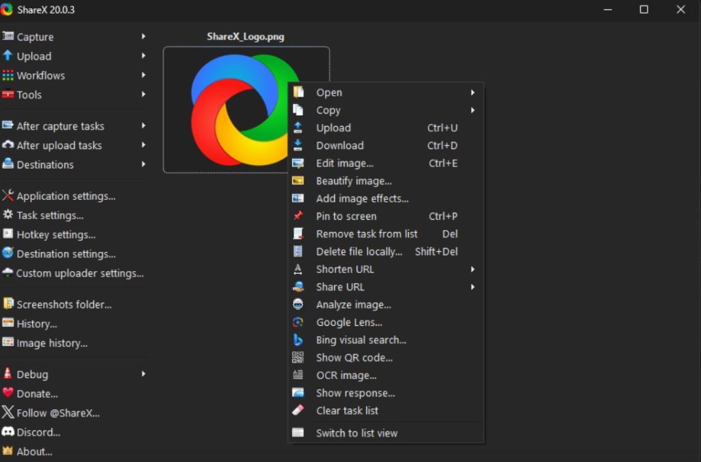 cara screenshot dengan aplikasi sharex