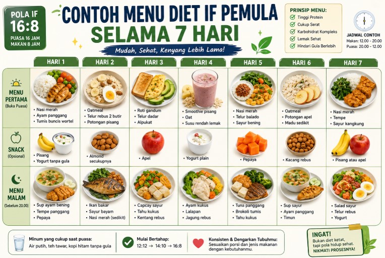 contoh menu diet if pemula 7 hari