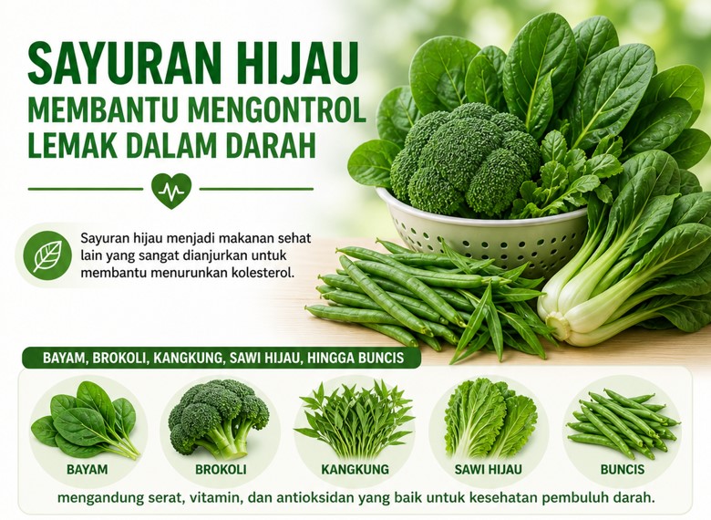 sayuran hijau membantu mengontrol lemak dalam darah