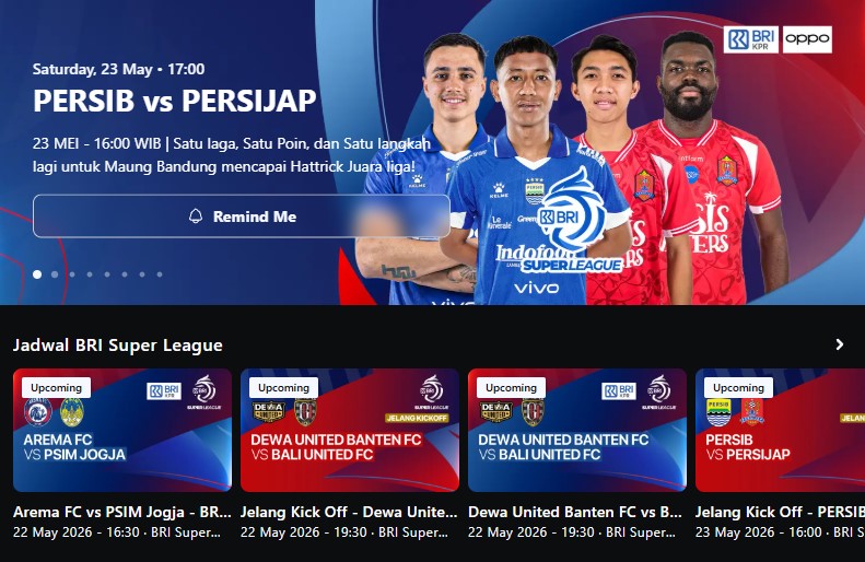 streaming persib bandung vs persijap jepara 23 mei 2026