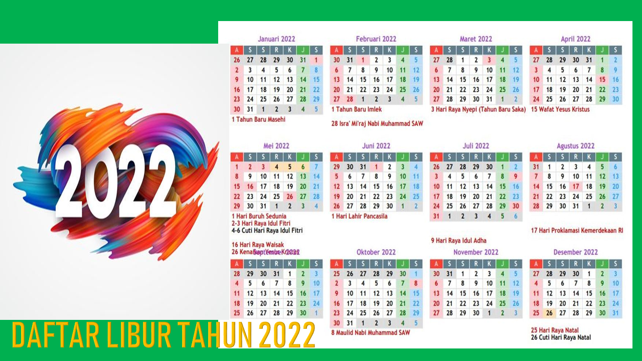 jadwal libur nasional yang akan berlaku pada tahun 2022