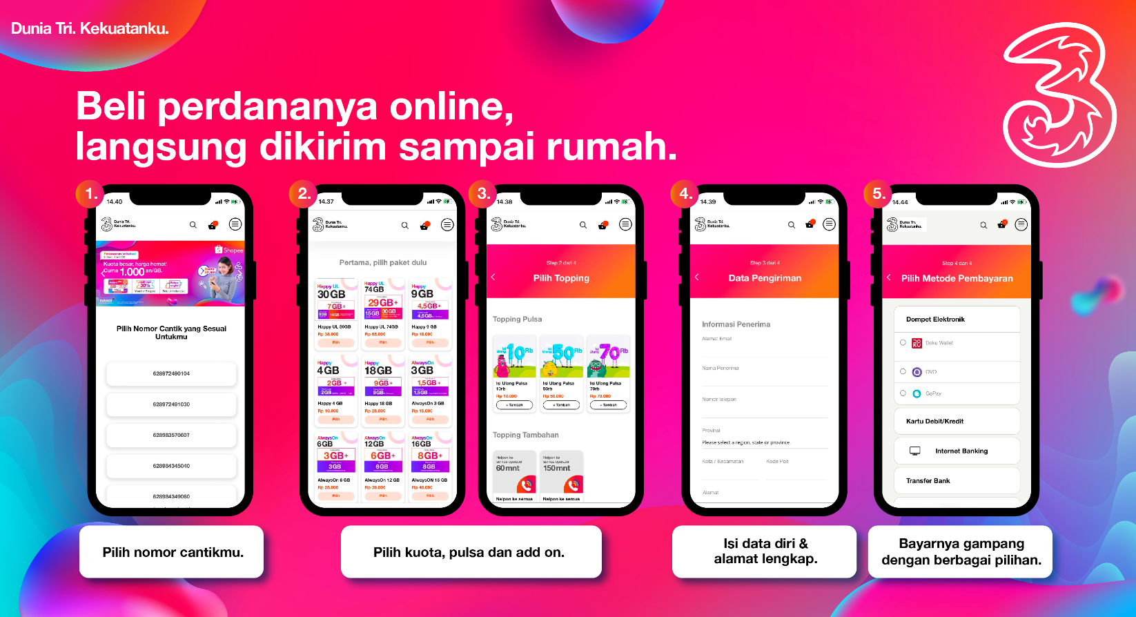 aktivasi paket internet Tri