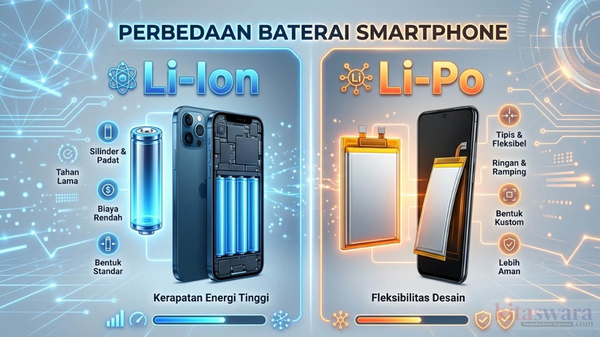 Perbedaan Baterai Li-Ion dan Li-Po di Smartphone: Mana yang Lebih Awet dan Aman?