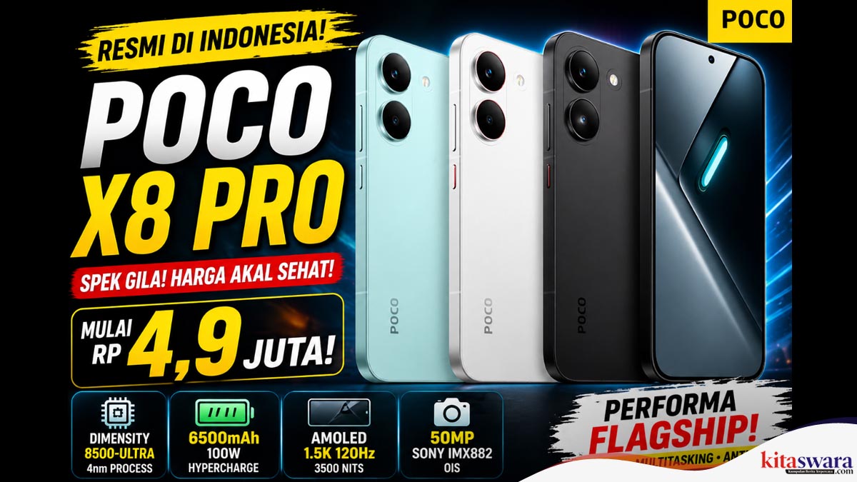 Harga POCO X8 Pro Terbaru di Indonesia 2026, Spek Gahar dengan Baterai 6.500 mAh dan Performa Ngebut