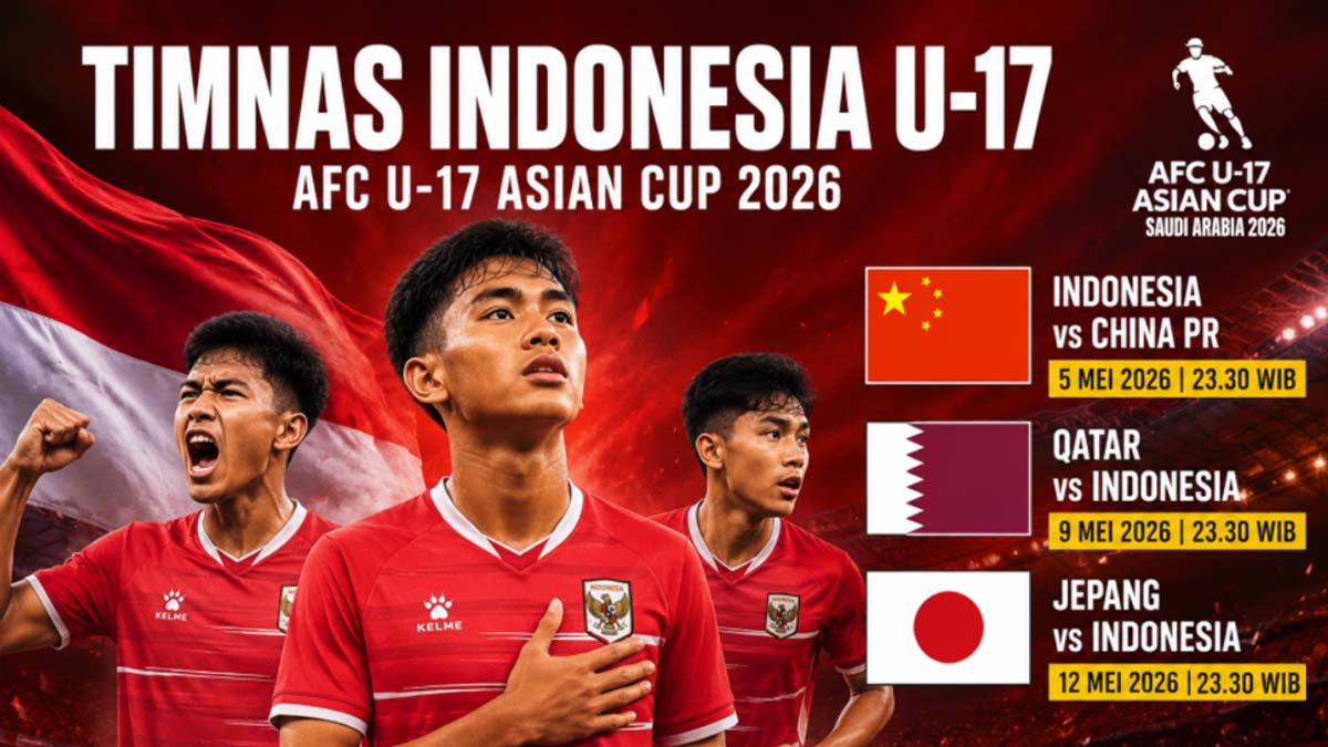 Jadwal Timnas Indonesia U-17 di AFC U-17 Asian Cup 2026 Live Vision+