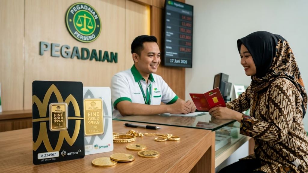 Harga Emas Pegadaian Hari Ini 17 Juni 2026 Stabil, Antam Bertahan di Rp2,839 Juta per Gram